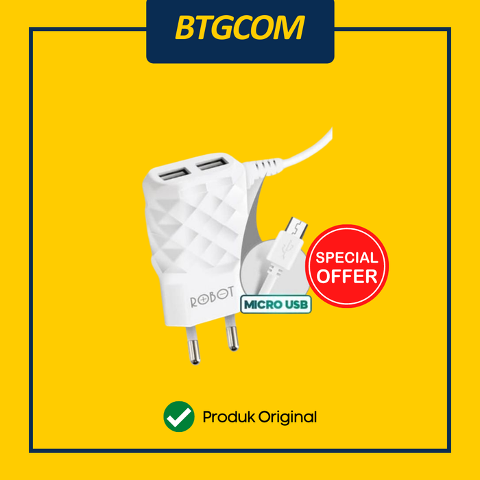 Gambar ROBOT RT-K5 ADAPTOR BATOK USB CHARGER 3 OUTPUT 2.1A ORIGINAL RESMI dari btgcom Kota Denpasar Tokopedia