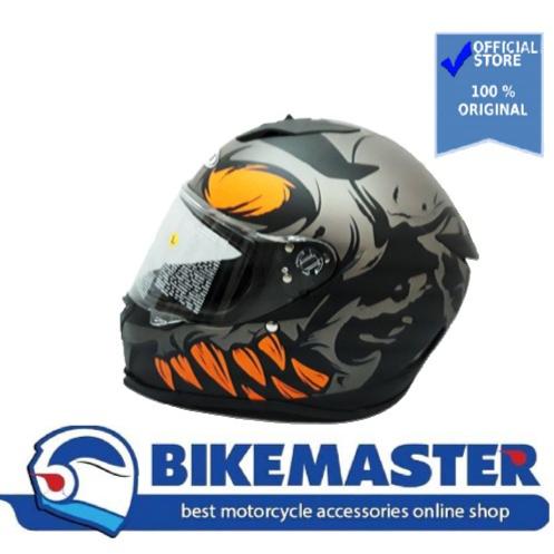 Gambar NEW!! Helm Zeus Fullface ZS-822 Matt Black/AN27 Orange - M dari Bike Master Kota Bandung Tokopedia