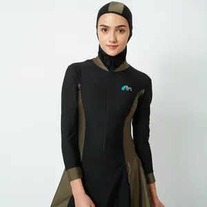 BAJU RENANG MUSLIM BRM 08 SF Black Army - Slim Fit Series
