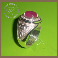 Gambar Cincin emban perak Pria Batu Permata Ruby Merah Delima silver 925 dari toko perak kotagede silver Kota Yogyakarta 1 Tokopedia