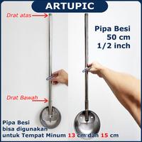 Gambar Pipa Besi 50 cm 1/2" Ber Ulir Drat Male Stainless Bulat Polos Artupic dari Artupic Peralatan Peternakan Kota Tangerang Selatan 3 Tokopedia