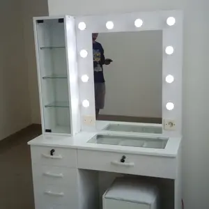 VANNITY MIRROR/MEJA RIAS LAMPU ARTIS TERANG MINIMALIS Furniture Kayu