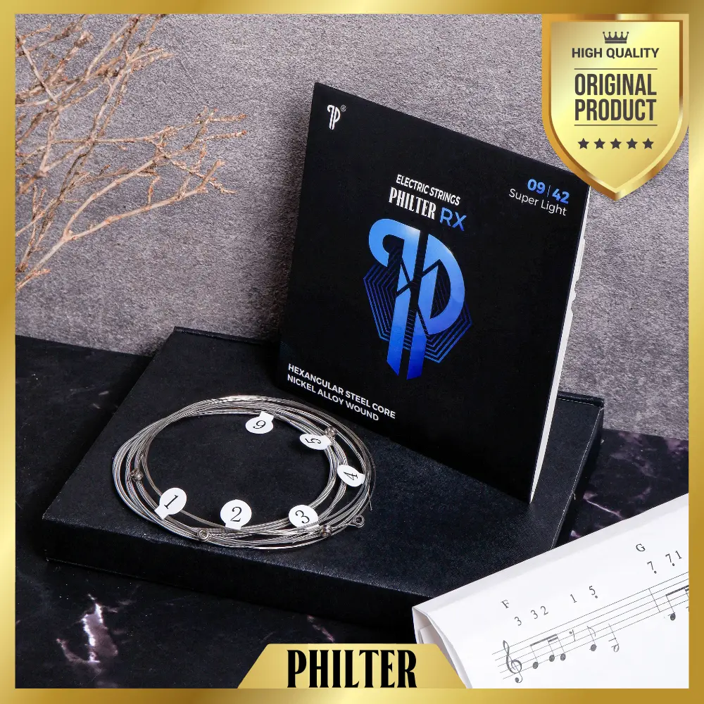 Senar Gitar Elektrik Steel Core Nickel Alloy Wound Philter Original