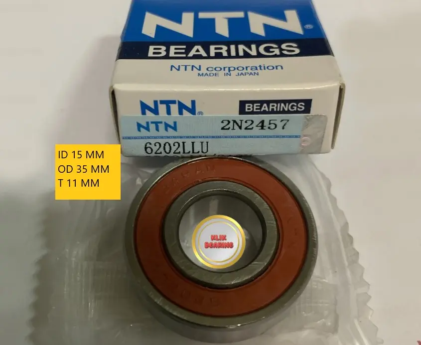 Bearing 6202 NT 6202LLU Laher 6202 2RS Tutup Karet (ID 15mm, OD 35mm, T 11mm) Laher Roda Depan Belakang RX King Scorpio Byson
