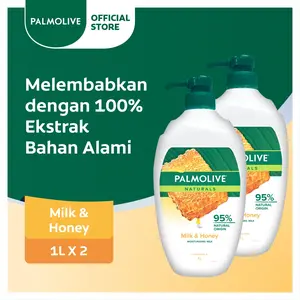 Palmolive Sabun Mandi Naturals Milk & Honey 1L - Isi 2