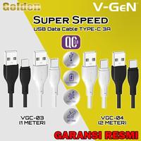 Gambar VGEN V-GeN VGC-04 VGC-03 Kabel Data USB Type C Fast Charging QC3.0 3A - Black, VGC-03 1 METER dari Golden Celluler Kota Administrasi Jakarta Pusat 1 Tokopedia