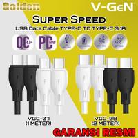 Gambar VGEN V-GeN VGC-07 / VGC-08 Kabel Data Type C to Type C QC 4.0 60W 3.1A - Black, VGC-08 2 METER dari Golden Celluler Kota Administrasi Jakarta Pusat 1 Tokopedia