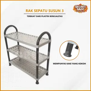 RAK SEPATU 3 SUSUN - Besar / Tempat Sandal / Rak Sepatu Kokoh