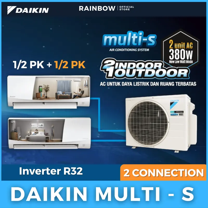 AC DAIKIN MULTI S 1/2PK + 1/2 PK - 2MKC20RVM (15+15) INVERTER R32 0