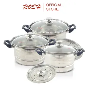 ROSH Panci Masak Stainless Steel Dengan Steamer ROS