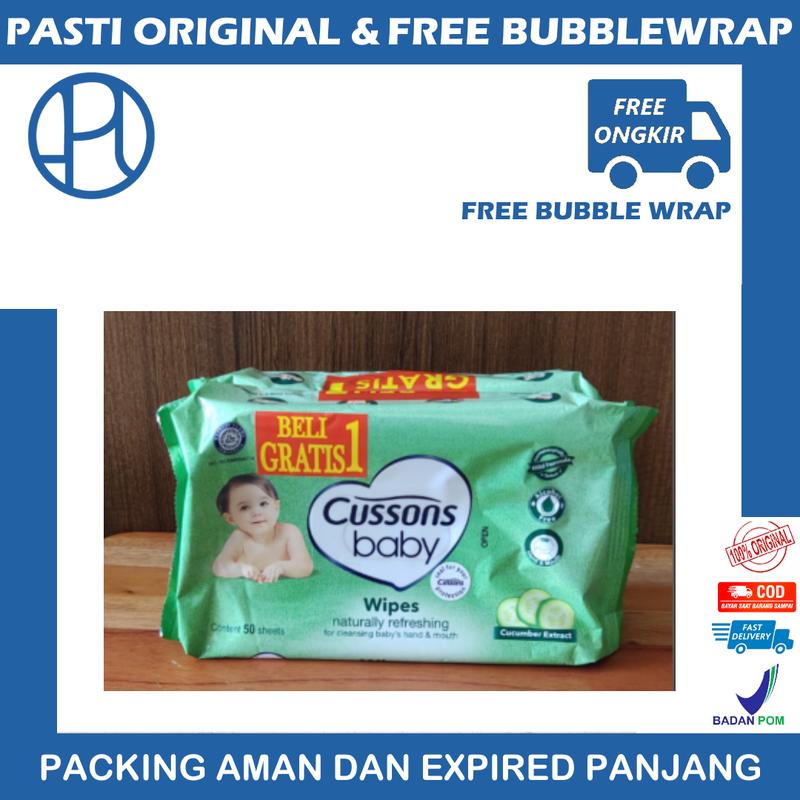 BELI 1 GRATIS 1 CUSSONS BABY WIPES 50 + 50 TISU TISSUE BASAH 1