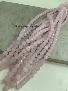 kristal bola dunia cutting 10mm PINK DOFF quartz kuarsa ceko bulat