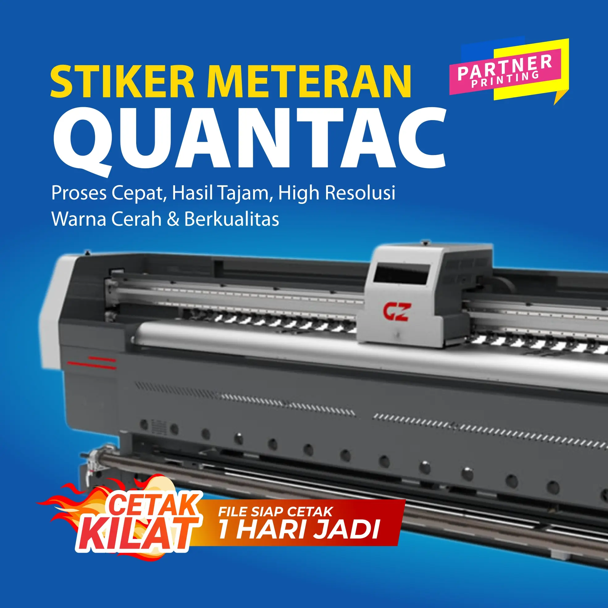 CETAK / PRINT STIKER METERAN VINYL BAHAN QUANTAC - 1 HARI JADI