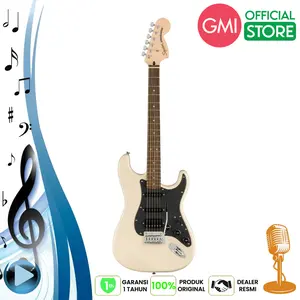 Squier FSR Affinity Series Stratocaster HSS Electric Guitar, Laurel FB, Olympic White