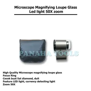 Microscope Magnifying Loupe Glass Led light 50X zoom