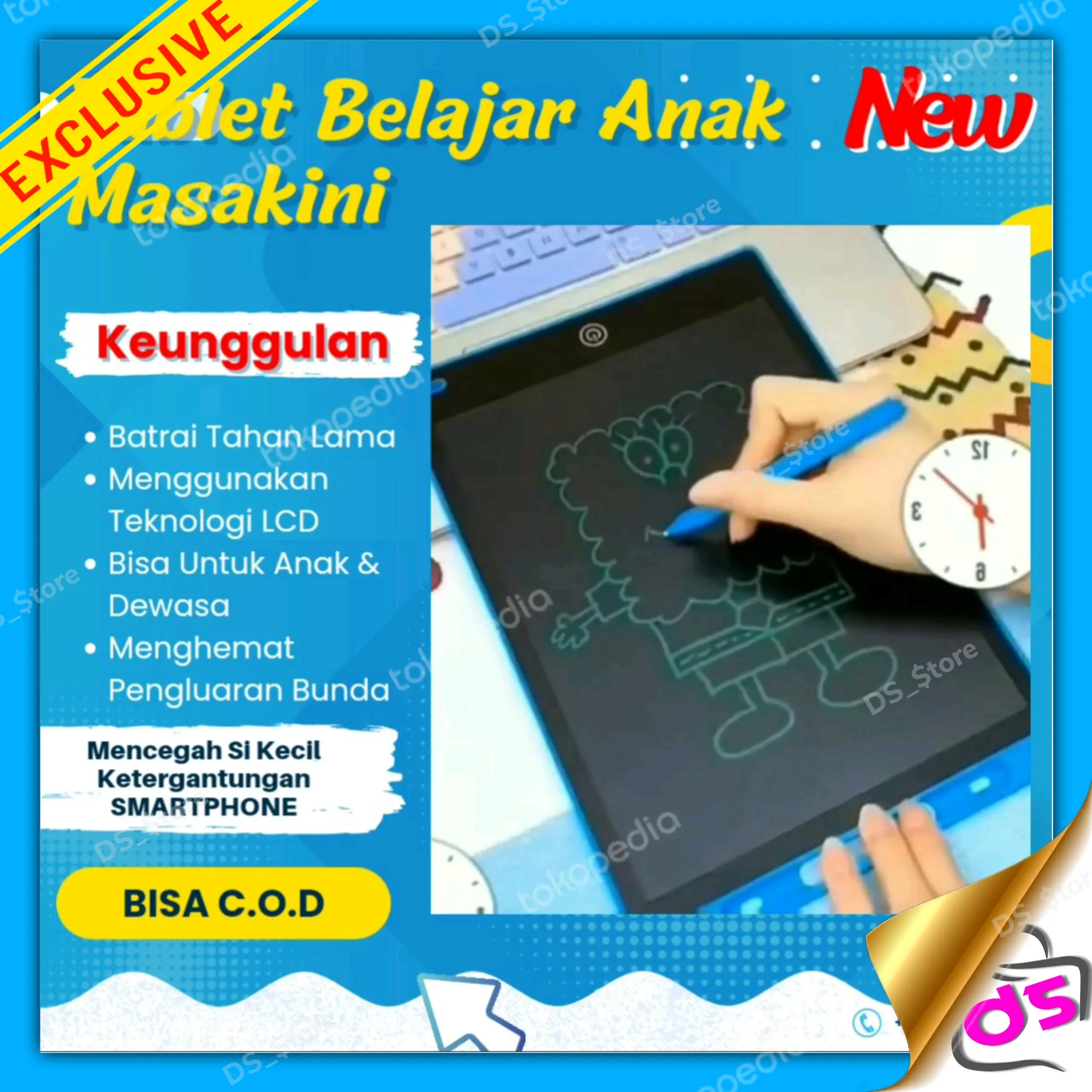 Tablet belajar paud tk mainan anak laki laki edukasi