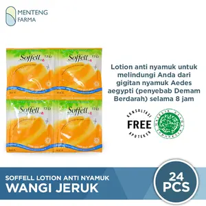 Soffell Lotion Wangi Kulit Jeruk Isi 24 Sachet - Lotion Anti Nyamuk