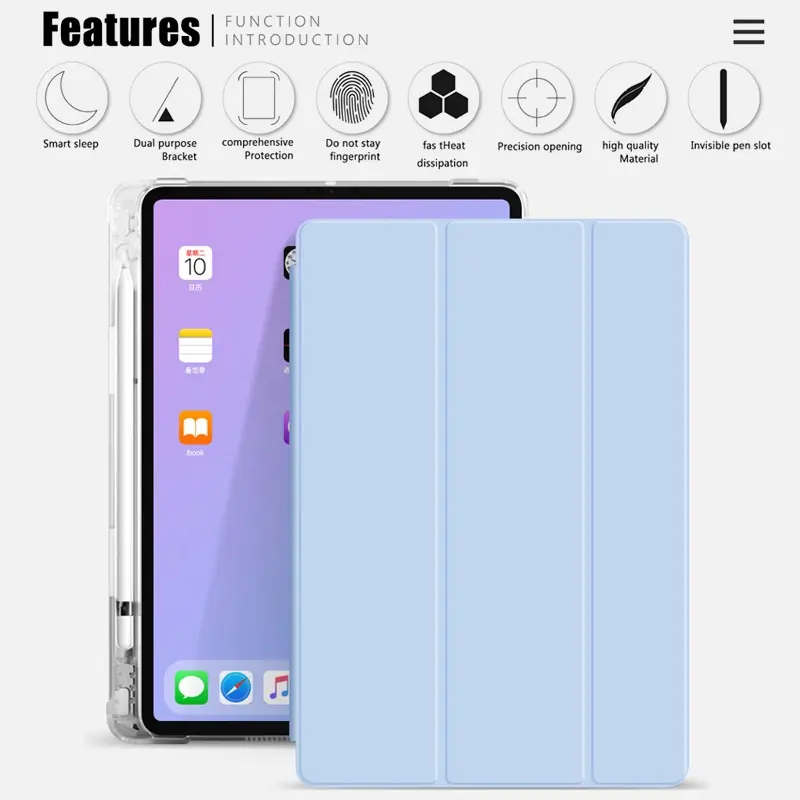 Case for iPad Mini 4 Mini 5 7.9" Gen 5/6 Air 1/2 Gen 11 Inch air 4/5 iPad Pro 11 inch 2018 Transparant Doff TPU Auto Sleep And Wake Smart Case 4