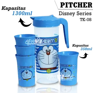 Apazada - Teko Set Gelas Plastik 5 in 1 / Teko beranak Set 5 Karakter Buah Tea