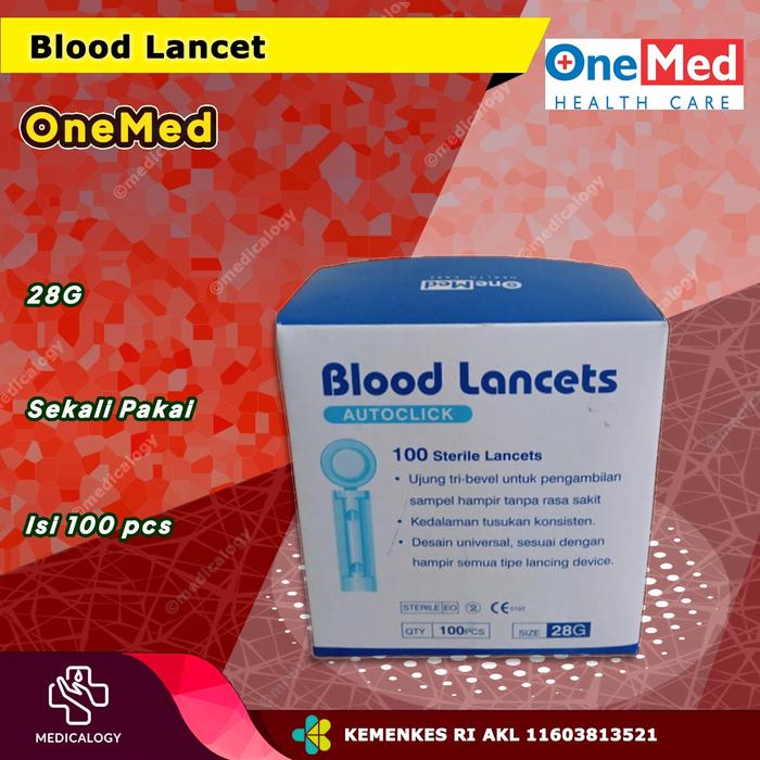 Jual Onemed Jarum Blood Lancet 21G 28G 30G isi 100pcs - Lancet 30G ...