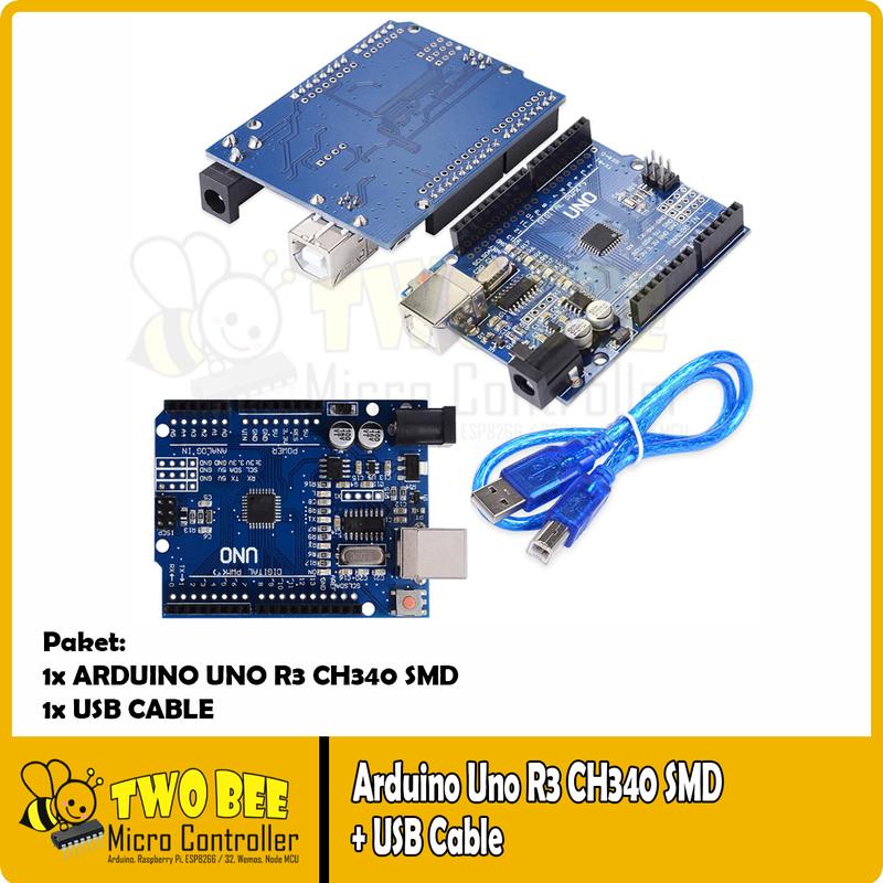 ARDUINO UNO R3 ATMEGA328P SMD CH340 PLUS USB CABLE - Shop | Tokopedia