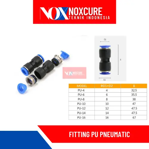 Fitting pneumatic connector LURUS union MPU