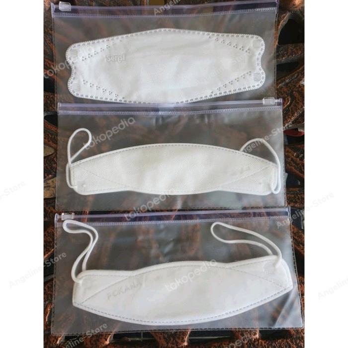 Dompet Tempat Masker Duckbill KF94 Convex Plastik Mika Zipper Pouch