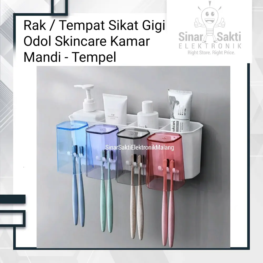 Rak Kamar Mandi Tempat Sikat Gigi dan Odol Skincare Dispenser Holder