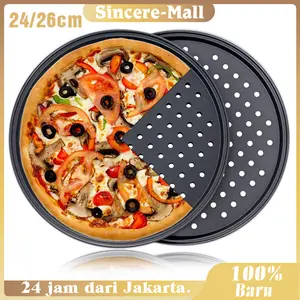 Loyang Pizza Perforated Pizza Pan 24/26 Cm Pan Pizza Anti Lengket