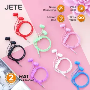 BUNDLING Handsfree JETE HA1 + Kepala Charger HP Atomic (FREE KABEL)