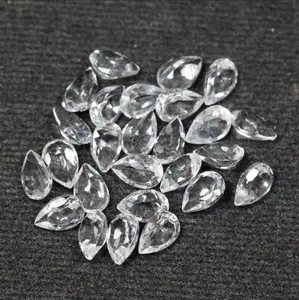 Batu White Topaz Colorless topas natural 9x6mm Pear Cut Tetes Tear NTE