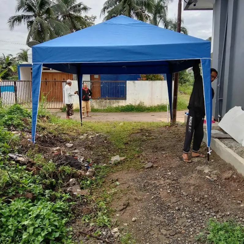 tenda cafe/ stand jualan bongkar pasang ukuran 3x3 gratis request warn