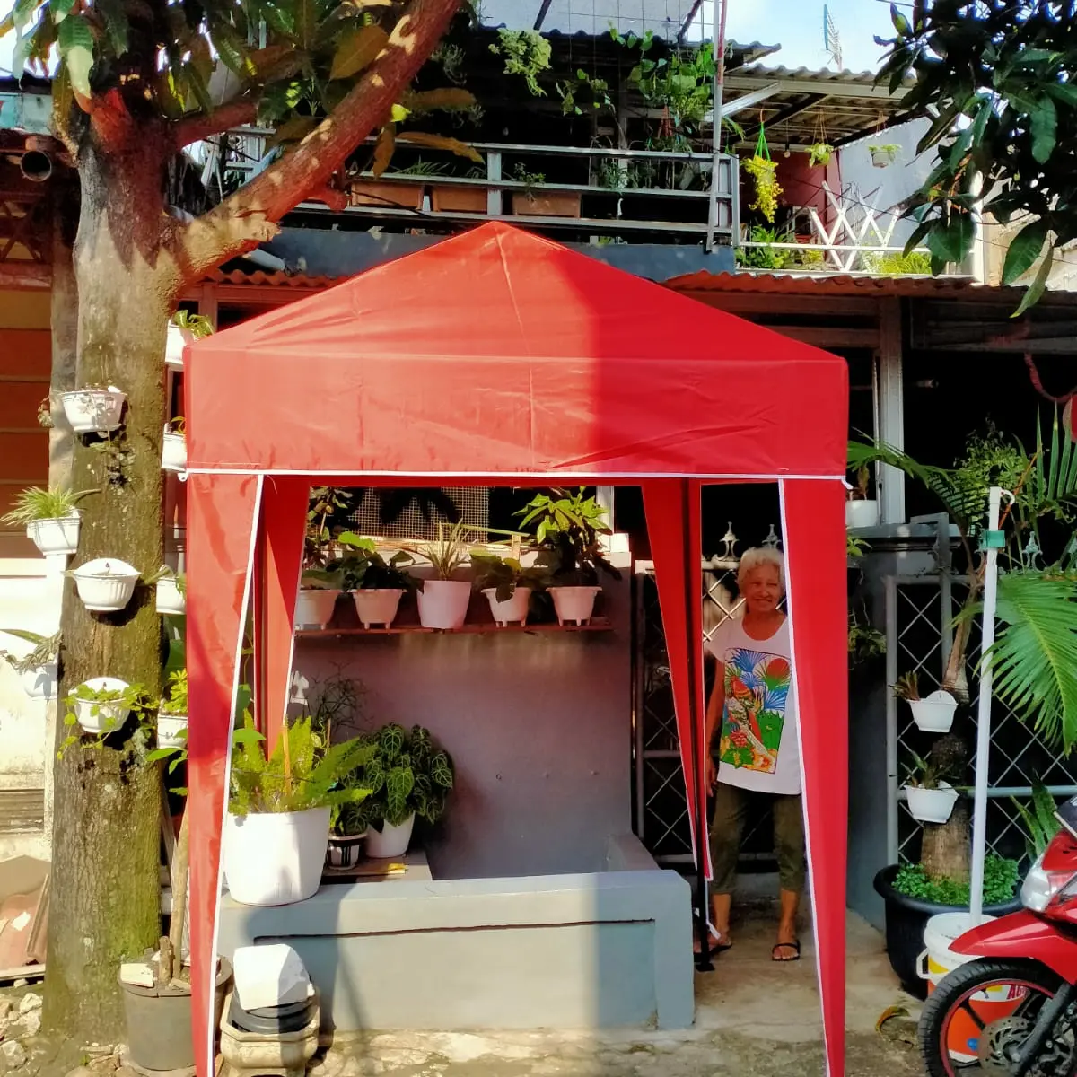 Tenda cafe 1,5x1,5 tenda kafe piramid stand jualan