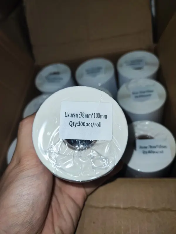 LABEL THERMAL 78 X 100 KERTAS STICKER BARCODE 78x100 mm Isi 300 Pcs ...