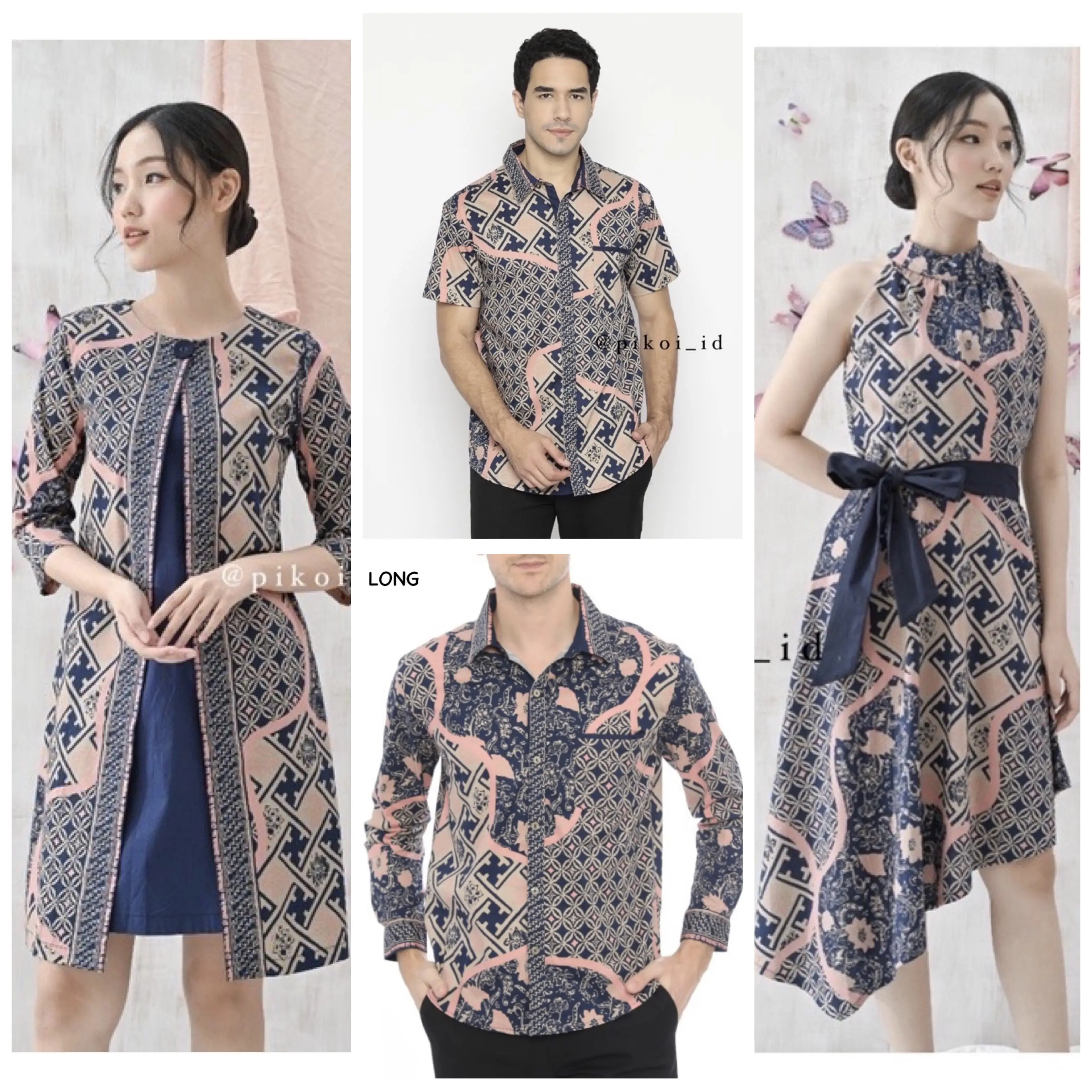 633 Batik Couple Modern Murah / Batik Pasangan / Batik Cowok Cewek