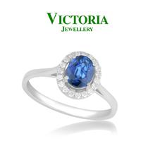 Gambar Cincin berlian Blue Sapphire VLR618786 Victoria Jewellery dari Victoria Jewellery Online Kota Administrasi Jakarta Selatan 1 Tokopedia