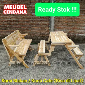 meja kursi cafe kayu jati / kursi taman kayu jati / kursi cafe lipat