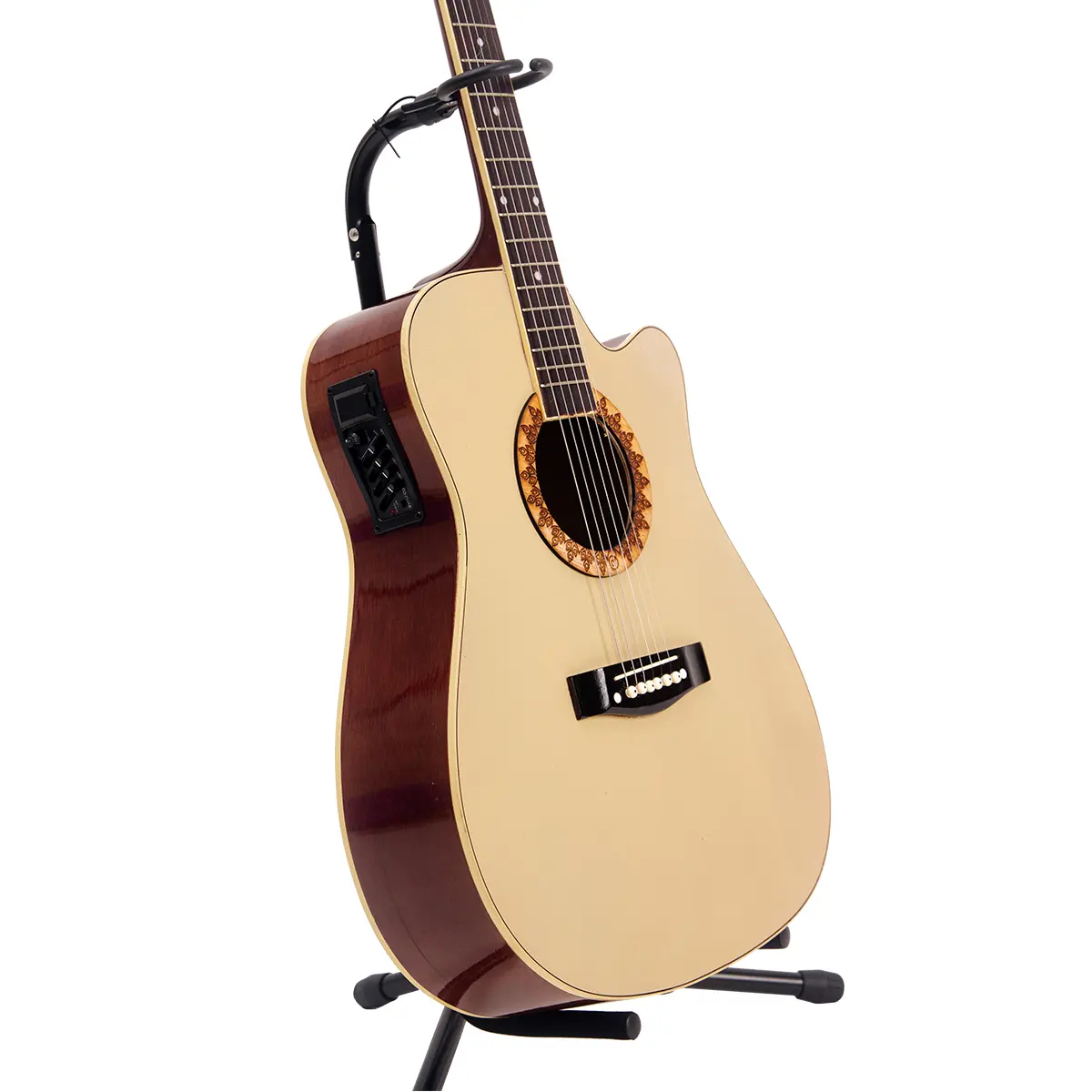 GITAR SEMI AKUSTIK MANDALIKA JW-01 NAT EQ7545 FREE SOFTCASE DAN SENAR