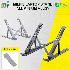 MILIFE LAPTOP STAND ALUMINIUM TABLET HOLDER FOLDABLE DUDUKAN PORTABLE
