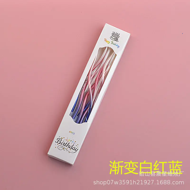 LILIN ULANG TAHUN PANJANG SPIRAL WARNA WARNI/LILIN PANJANG GLOMBANG 4