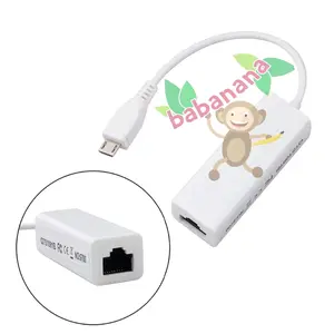 Micro usb type B to Lan RJ45 konektor network konverter laptop