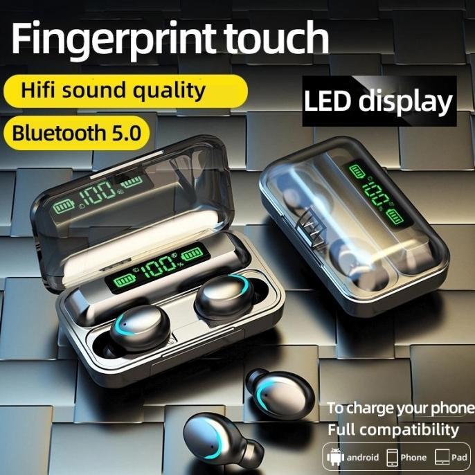 [instan/cod] NEW VERSION - Earphone TWS F9 original anti air Bluetooth 2