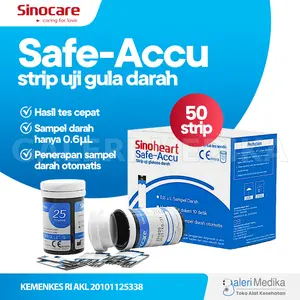 Strip Test Sinoheart Safe-Accu isi 50 Strip Uji Gula Darah Sinocare