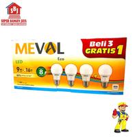 Gambar LAMPU LED BULB ECO 9W PAKET ISI 4 PUTIH MEVAL dari SUPER BANGUN JAYA Kab. Tangerang 2 Tokopedia