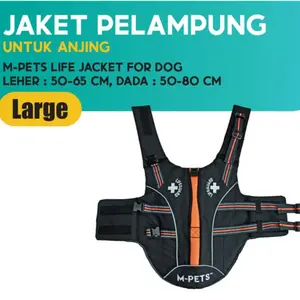 M-Pets Life Jacket For Dogs Size L Jaket Pelampung Untuk Anjing Hewan