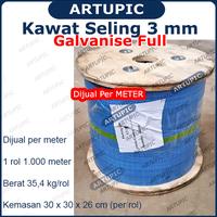 Gambar Kawat Seling 3 mm Kawat Selling Sling Baja Galvanise Wire Rope 3mm dari Artupic Peralatan Peternakan Kota Tangerang Selatan 3 Tokopedia