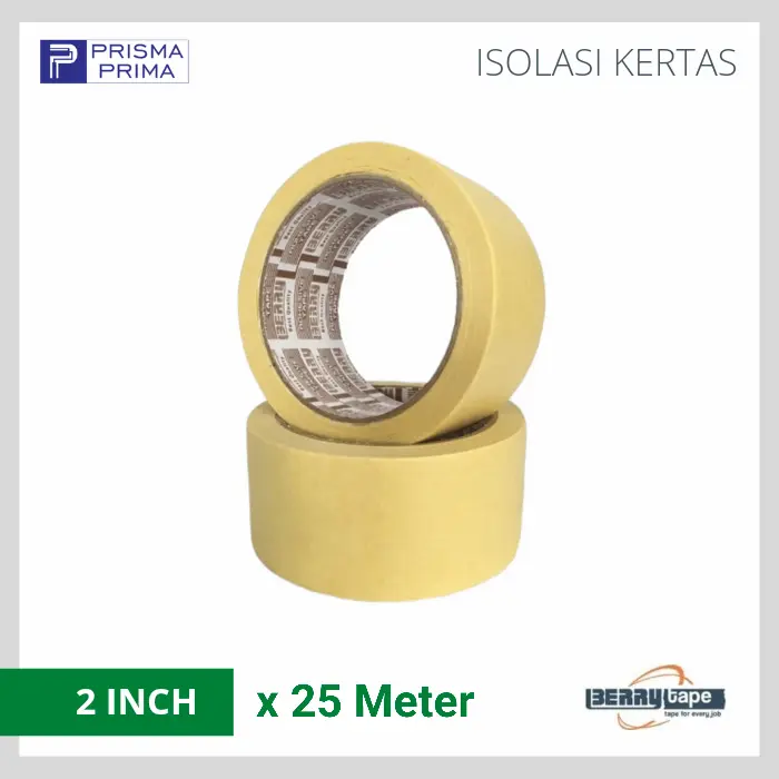 Masking Tape Lakban Isolasi Kertas BERRY 2 Inch / 48mm x 25M