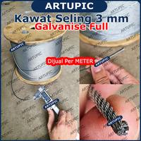 Gambar Kawat Seling 3 mm Kawat Selling Sling Baja Galvanise Wire Rope 3mm dari Artupic Peralatan Peternakan Kota Tangerang Selatan 2 Tokopedia