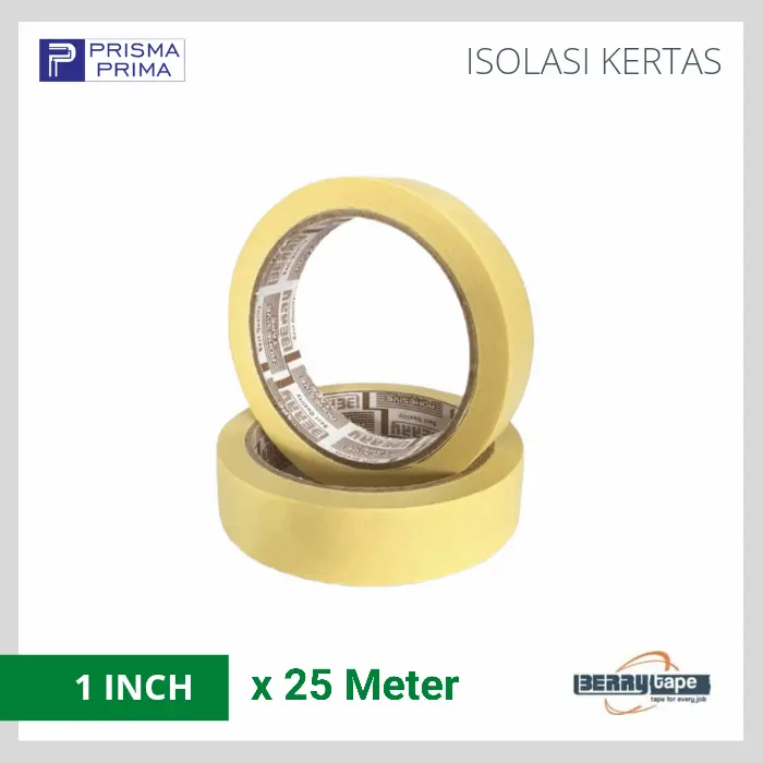 Masking Tape Lakban Isolasi Kertas BERRY 1 Inch / 23mm x 25M