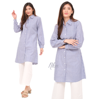 Gambar Nhm Baju Tunik Kemeja Wanita Salur Atasan Muslim katun Ld 100 110 - XXL dari NHM Online Kota Bekasi 2 Tokopedia